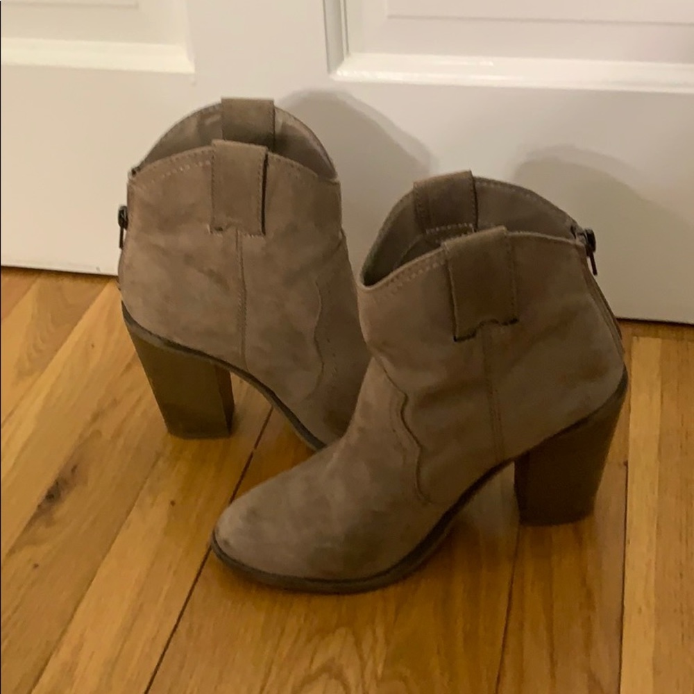 Brown heeled boots